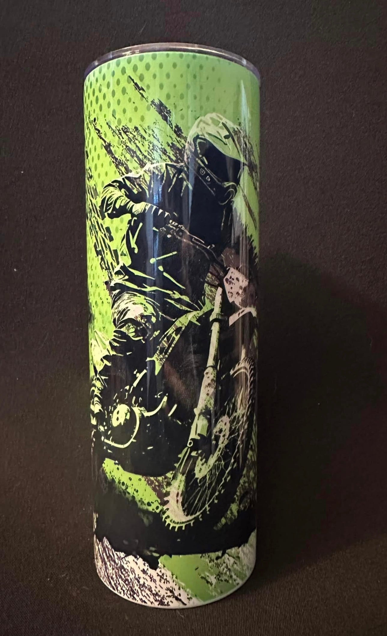 Green Dirt Bike Tumbler