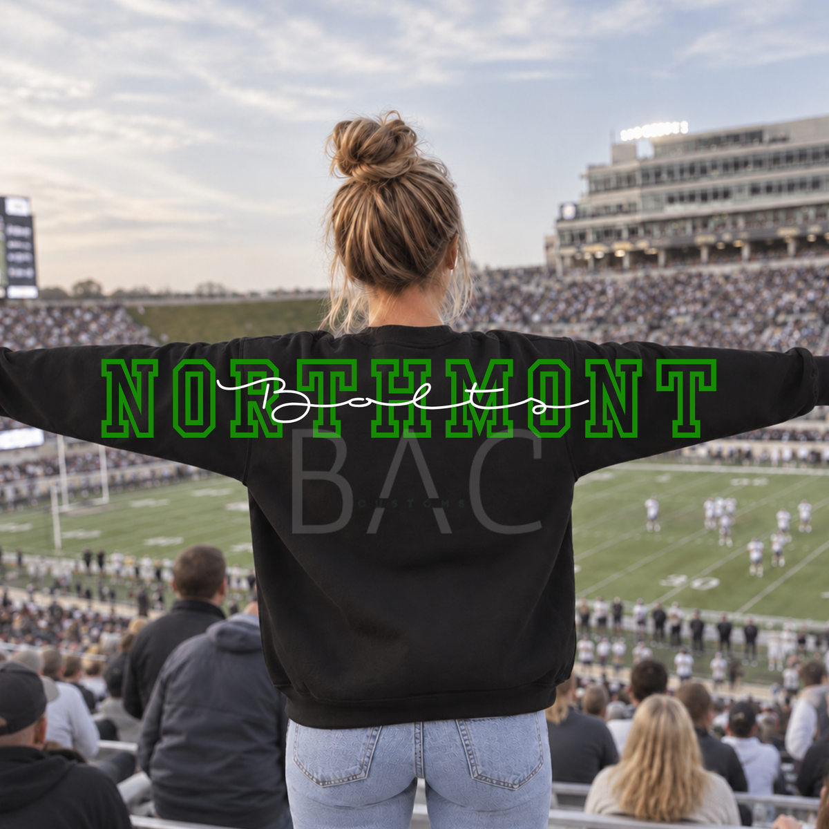 Custom Hollow Text Statement Back