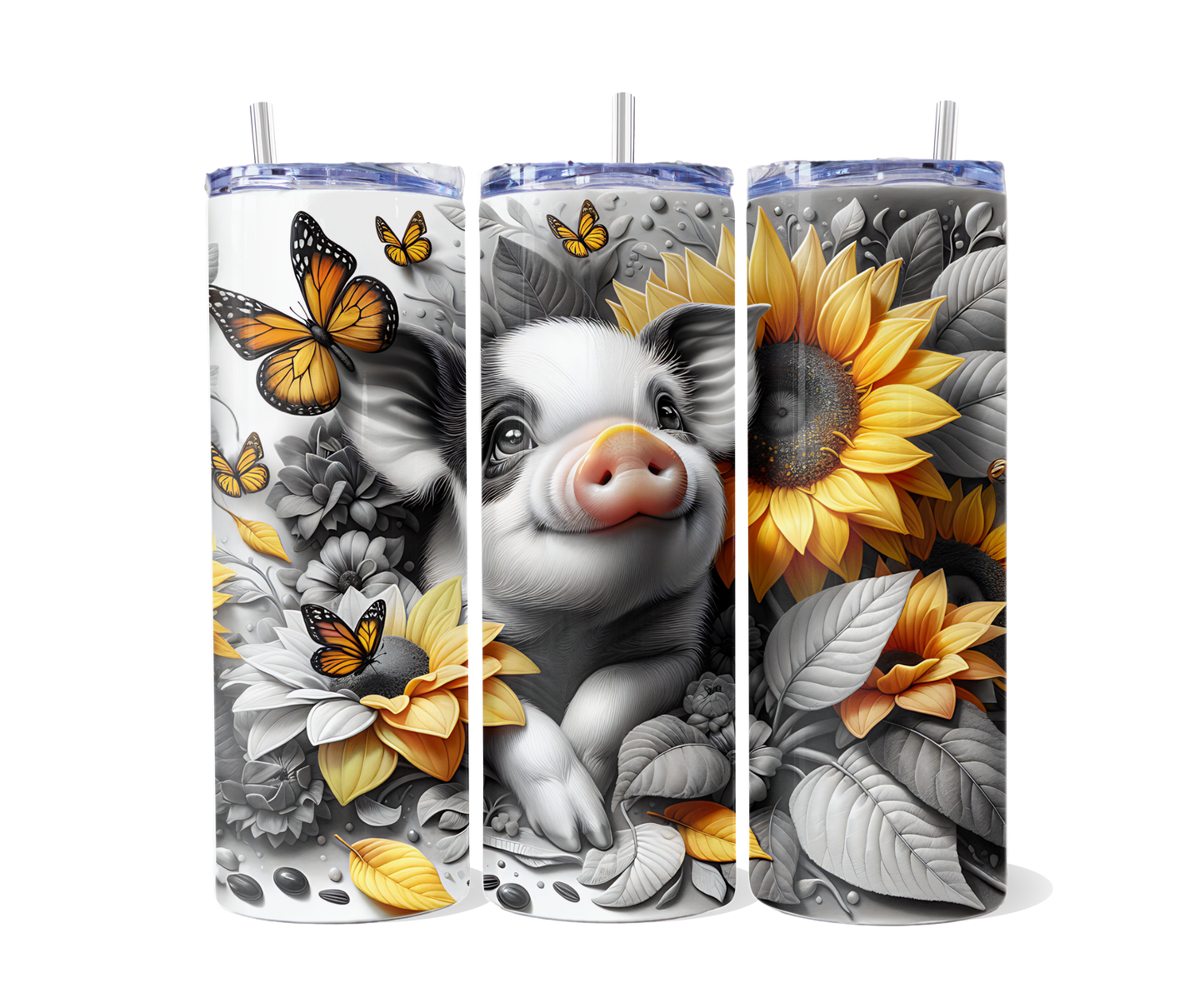Piglet Sunflower Tumbler