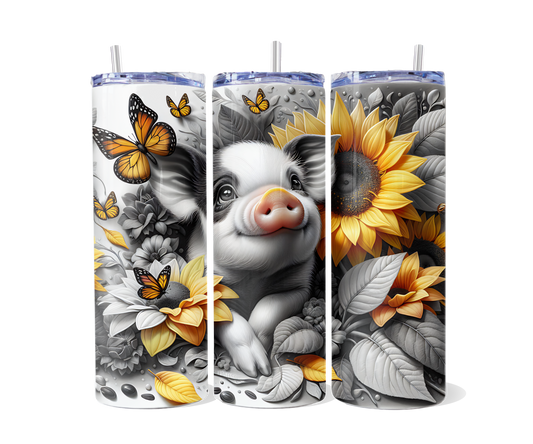 Piglet Sunflower Tumbler