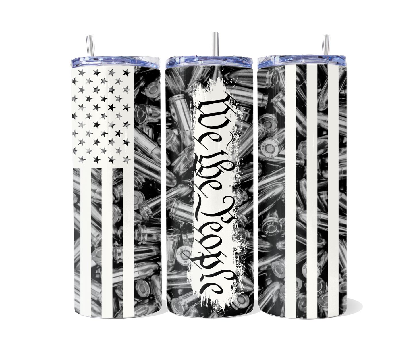 We The People Black & White Tumbler