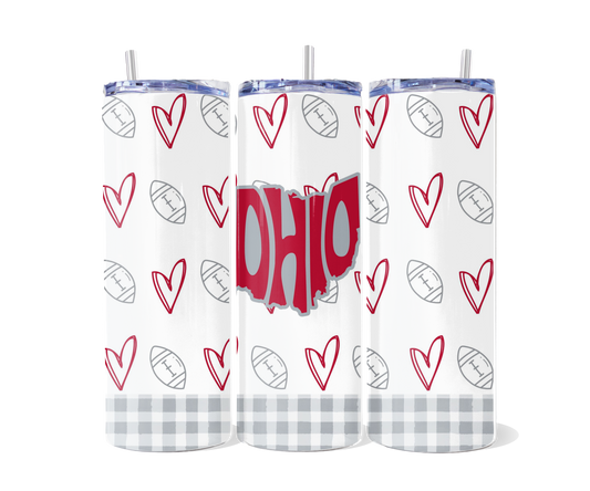 Ohio Heart Football Tumbler