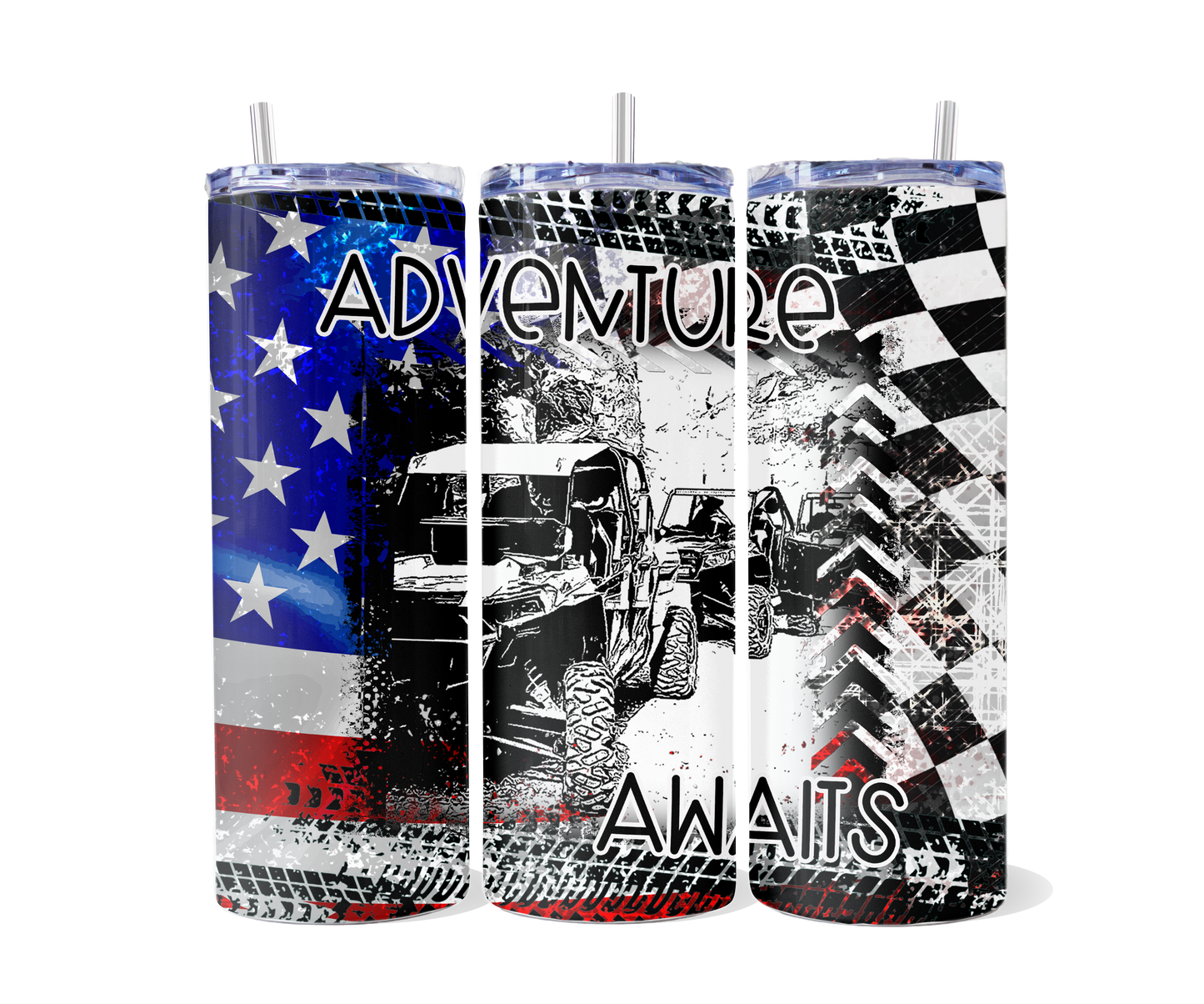 Adventure Awaits Side by Side Tumbler