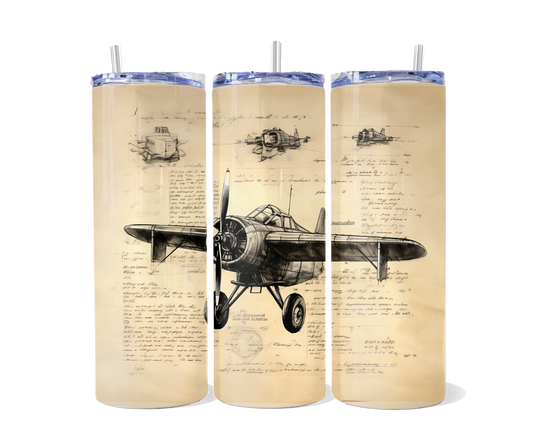 Vintage Plane Tumbler