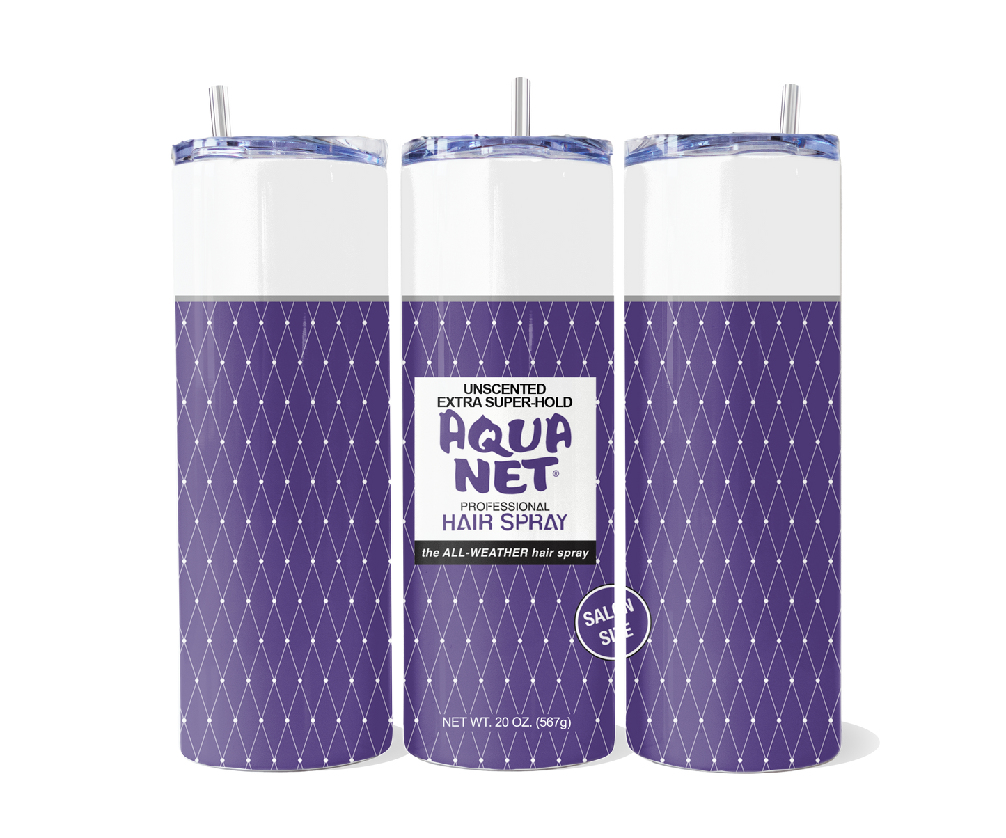 Purple Aqua Net Tumbler