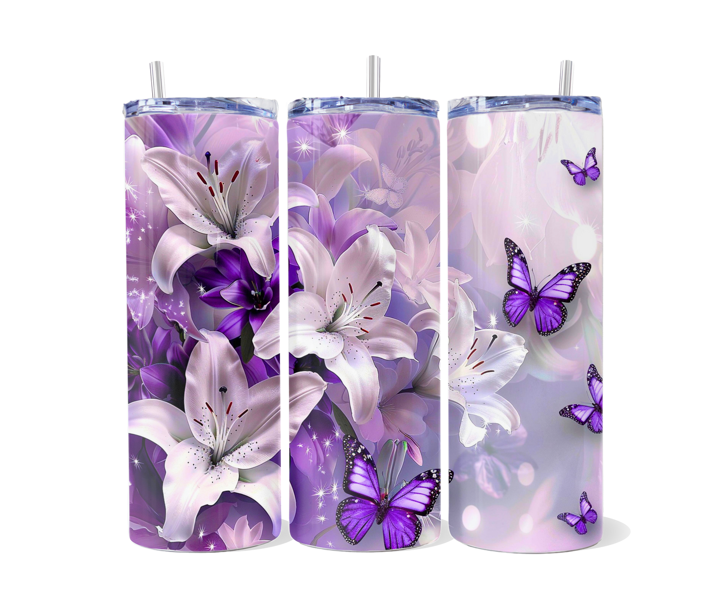Purple Butterfly Tumbler