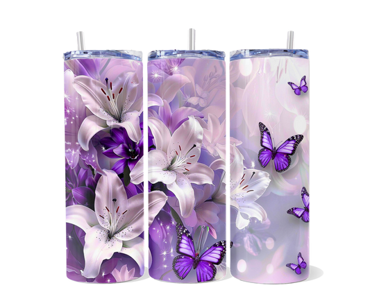 Purple Butterfly Tumbler